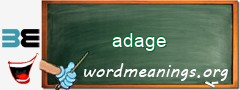 WordMeaning blackboard for adage